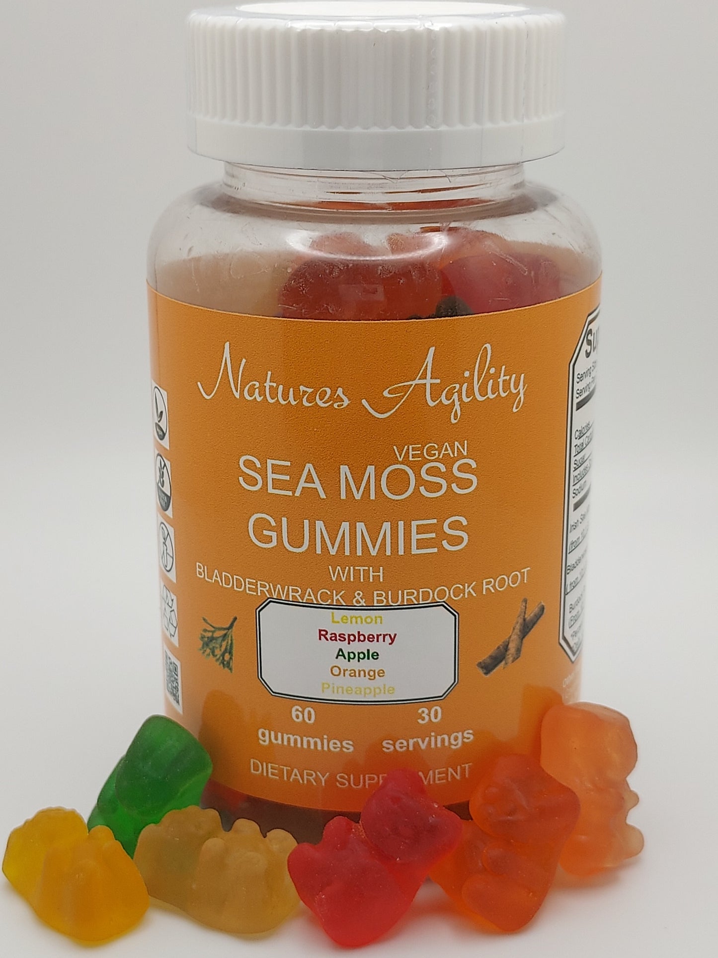 Natures Agility Sea Moss Gummies with Bladderwrack & Burdock Root